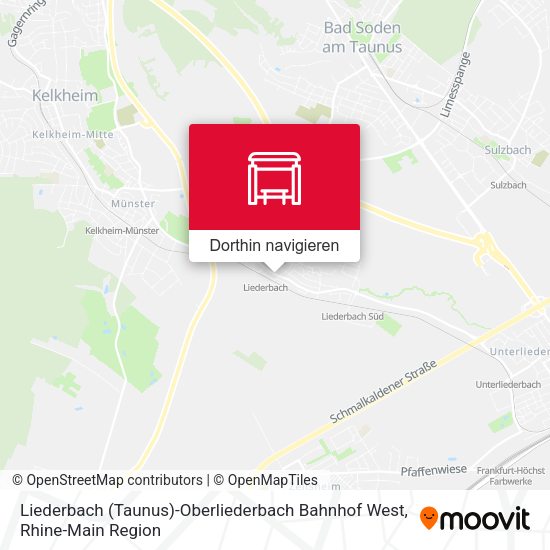 Liederbach (Taunus)-Oberliederbach Bahnhof West Karte