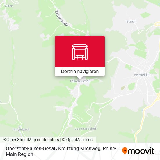 Oberzent-Falken-Gesäß Kreuzung Kirchweg Karte