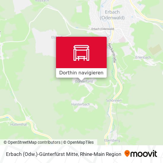 Erbach (Odw.)-Günterfürst Mitte Karte