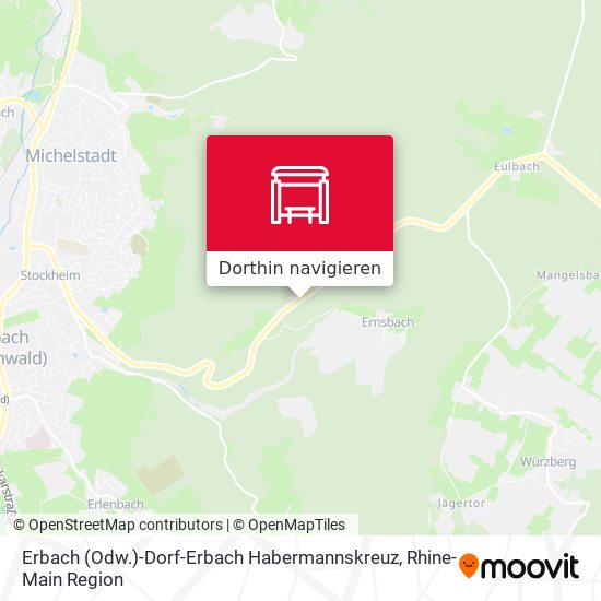 Erbach (Odw.)-Dorf-Erbach Habermannskreuz Karte