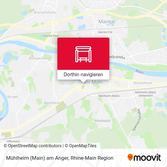 Mühlheim (Main) am Anger Karte