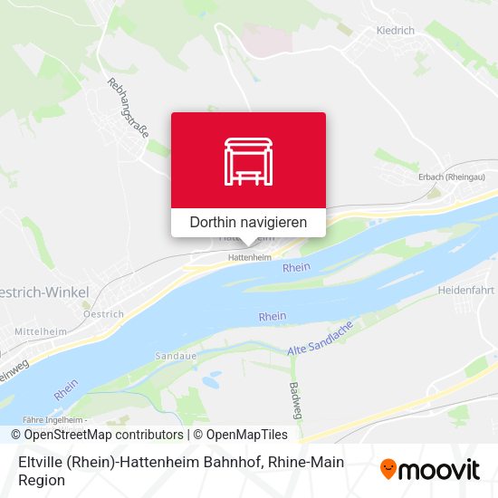 Eltville (Rhein)-Hattenheim Bahnhof Karte