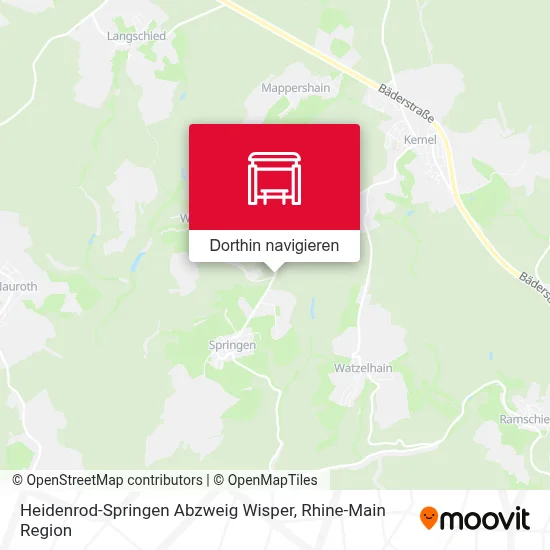 Heidenrod-Springen Abzweig Wisper Karte