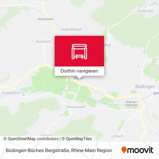 Büdingen-Büches Bergstraße Karte