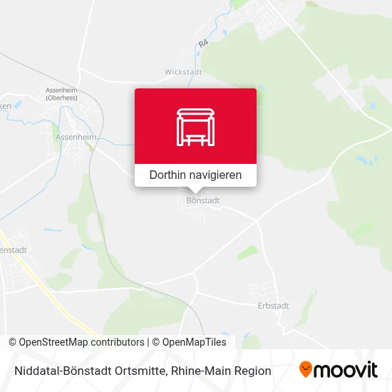 Niddatal-Bönstadt Ortsmitte Karte