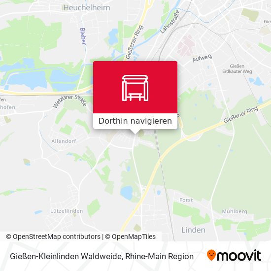 Gießen-Kleinlinden Waldweide Karte