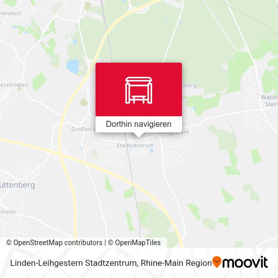 Linden-Leihgestern Stadtzentrum Karte