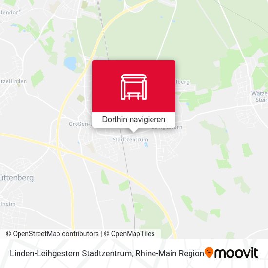 Linden-Leihgestern Stadtzentrum Karte