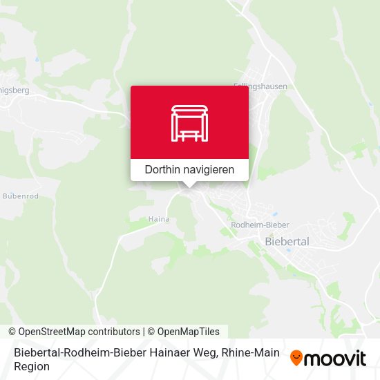 Biebertal-Rodheim-Bieber Hainaer Weg Karte