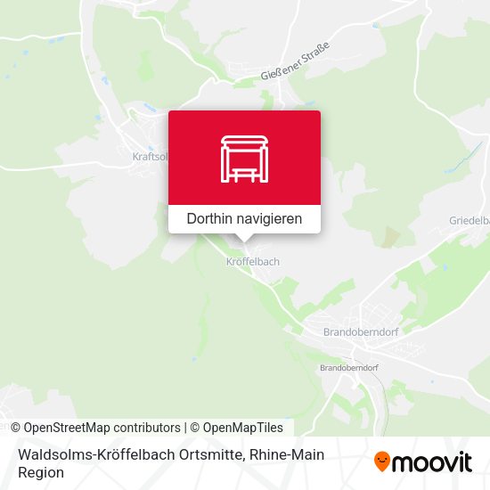 Waldsolms-Kröffelbach Ortsmitte Karte
