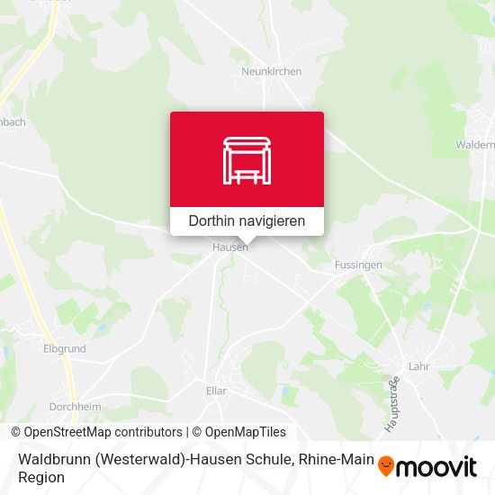 Waldbrunn (Westerwald)-Hausen Schule Karte