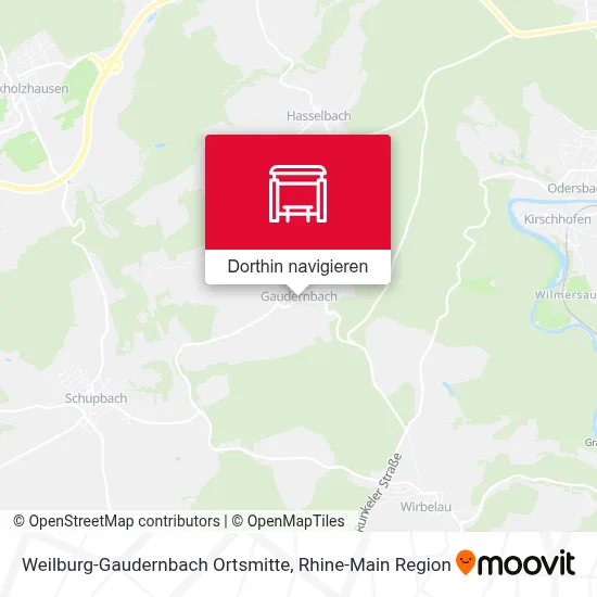 Weilburg-Gaudernbach Ortsmitte Karte