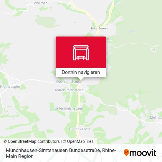 Münchhausen-Simtshausen Bundesstraße Karte