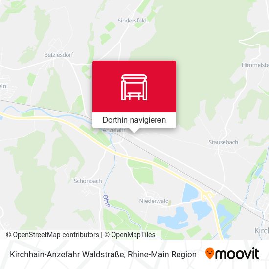 Kirchhain-Anzefahr Waldstraße Karte