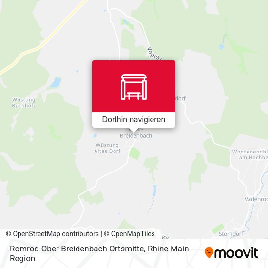Romrod-Ober-Breidenbach Ortsmitte Karte