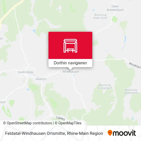 Feldatal-Windhausen Ortsmitte Karte