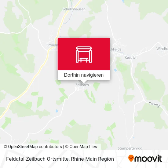 Feldatal-Zeilbach Ortsmitte Karte