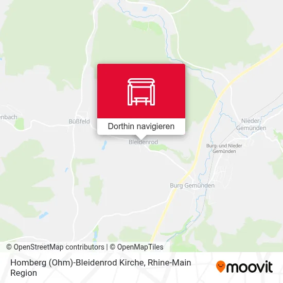 Homberg (Ohm)-Bleidenrod Kirche Karte