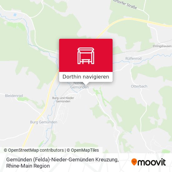 Gemünden (Felda)-Nieder-Gemünden Kreuzung Karte