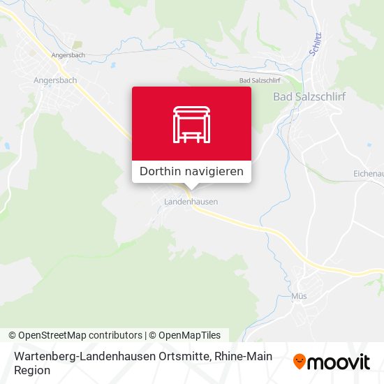 Wartenberg-Landenhausen Ortsmitte Karte