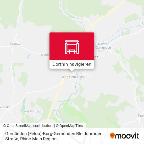 Gemünden (Felda)-Burg-Gemünden Bleidenröder Straße Karte