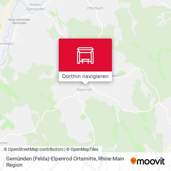 Gemünden (Felda)-Elpenrod Ortsmitte Karte
