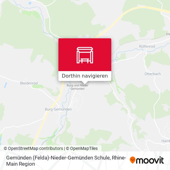 Gemünden (Felda)-Nieder-Gemünden Schule Karte