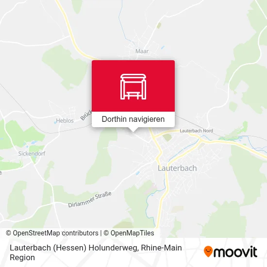 Lauterbach (Hessen) Holunderweg Karte