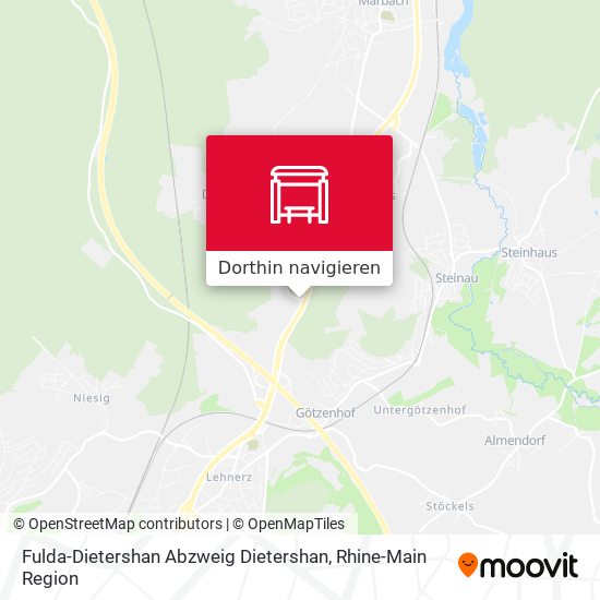 Fulda-Dietershan Abzweig Dietershan Karte