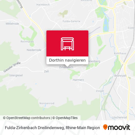 Fulda-Zirkenbach Dreilindenweg Karte