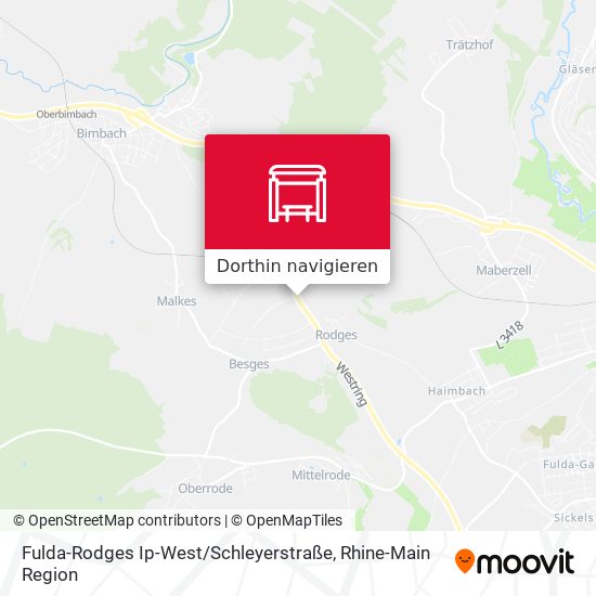 Fulda-Rodges Ip-West / Schleyerstraße Karte
