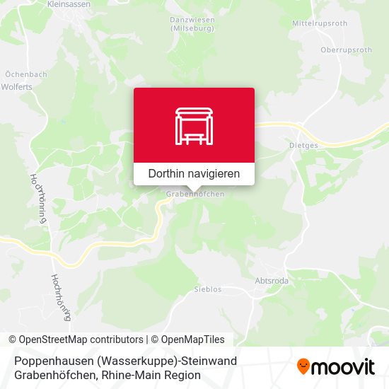 Poppenhausen (Wasserkuppe)-Steinwand Grabenhöfchen Karte