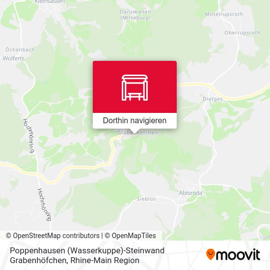 Poppenhausen (Wasserkuppe)-Steinwand Grabenhöfchen Karte