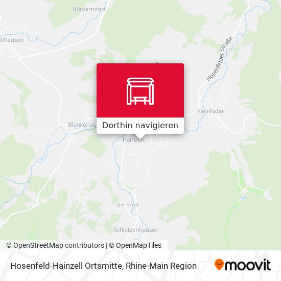 Hosenfeld-Hainzell Ortsmitte Karte