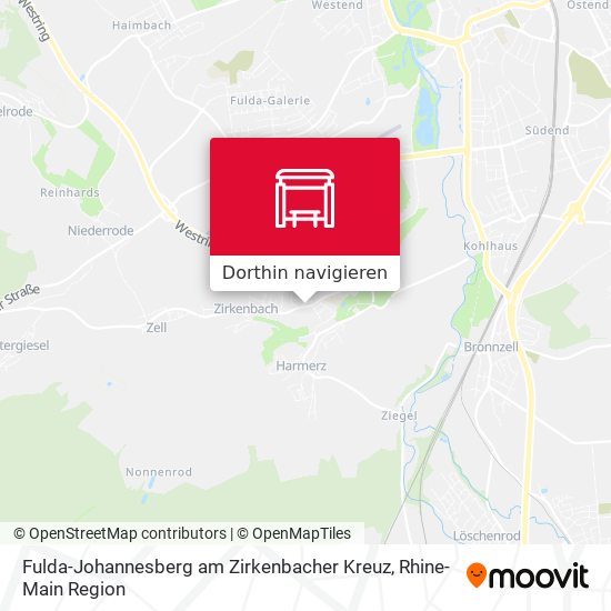 Fulda-Johannesberg am Zirkenbacher Kreuz Karte