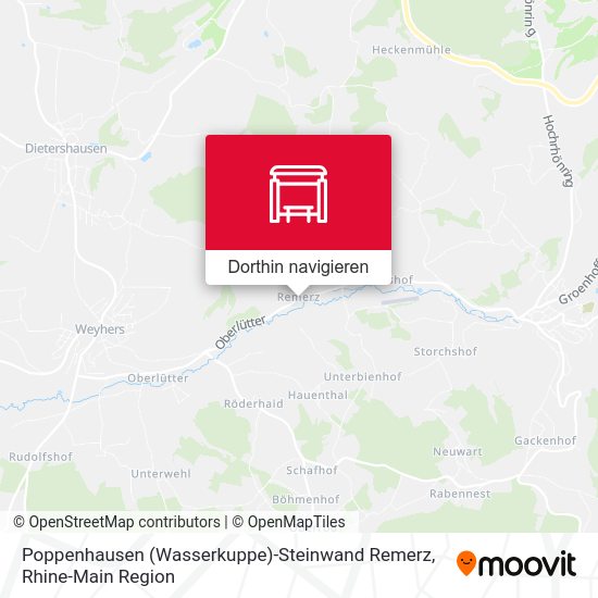 Poppenhausen (Wasserkuppe)-Steinwand Remerz Karte