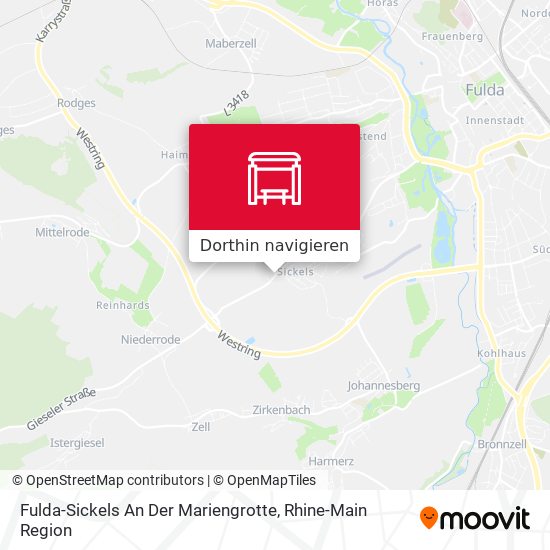 Fulda-Sickels An Der Mariengrotte Karte