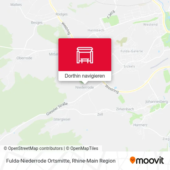 Fulda-Niederrode Ortsmitte Karte