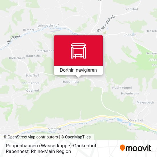 Poppenhausen (Wasserkuppe)-Gackenhof Rabennest Karte