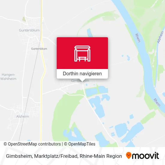Gimbsheim, Marktplatz/Freibad Karte