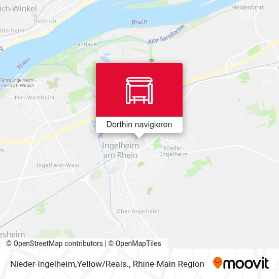 Nieder-Ingelheim,Yellow/Reals. Karte