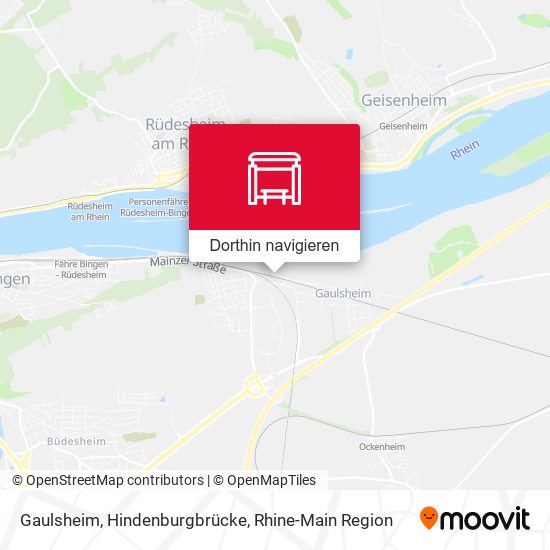 Gaulsheim, Hindenburgbrücke Karte