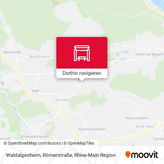 Waldalgesheim, Römerstraße Karte