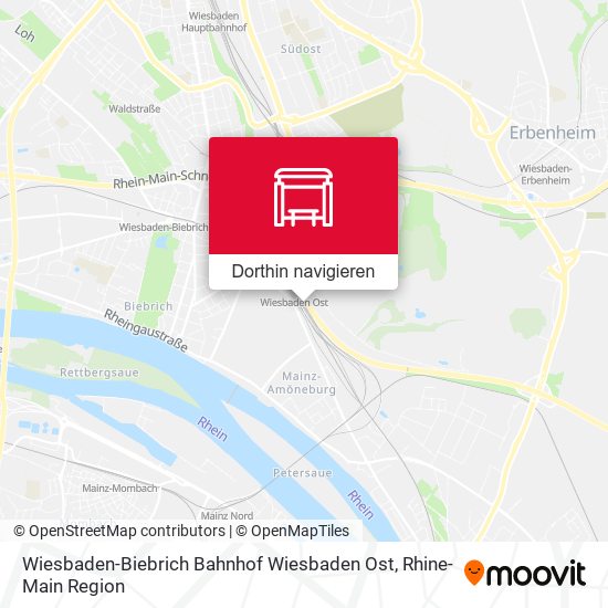 Wiesbaden-Biebrich Bahnhof Wiesbaden Ost Karte