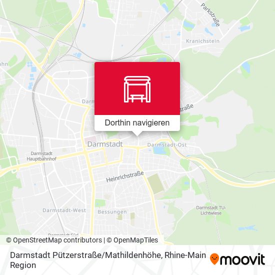 Darmstadt Pützerstraße / Mathildenhöhe Karte