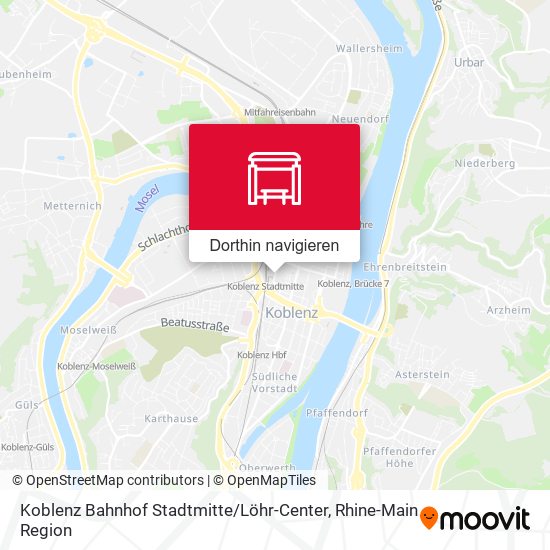 Koblenz Bahnhof Stadtmitte / Löhr-Center Karte