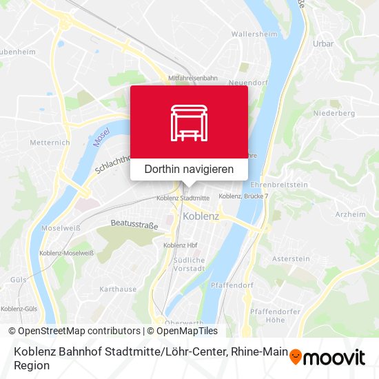 Koblenz Bahnhof Stadtmitte / Löhr-Center Karte