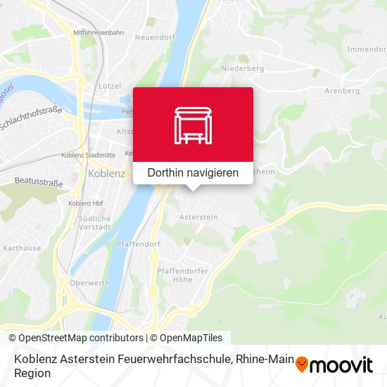 Koblenz Asterstein Feuerwehrfachschule Karte