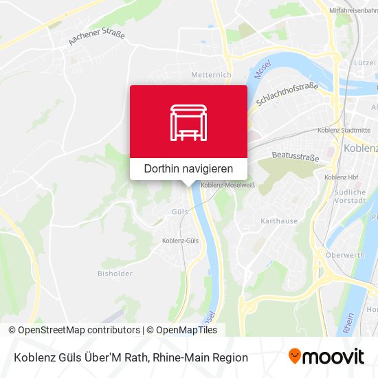 Koblenz Güls Über'M Rath Karte