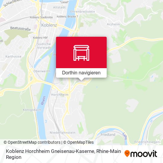 Koblenz Horchheim Gneisenau-Kaserne Karte